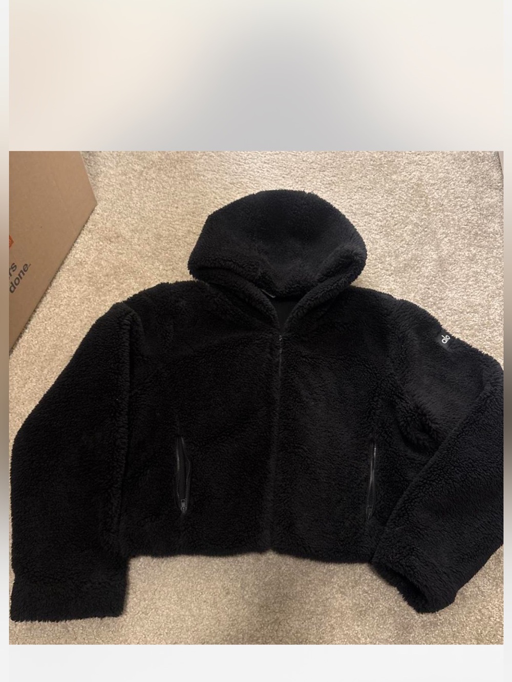 ALO Yoga Black Teddy Sherpa Jacket with Hood